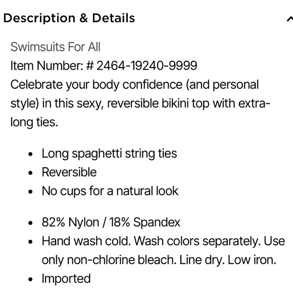 NWT Swimsuits for All Reversible Crisscross Triangle Bikini Top Mocha | 1XL - Picture 9 of 9